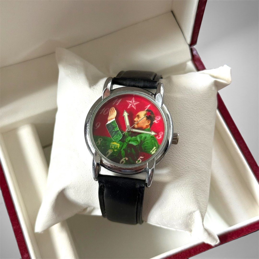 Mao Zedong Hand-Waving Watch (Category: Men's Watches) located in Quezon City. Submitted by desirepaths9 (Listing ID 1460297600, Image 2). Description: Mao Zedong hand waving watch, featuring a small portrait of Mao with a moving arm that waves when activated..