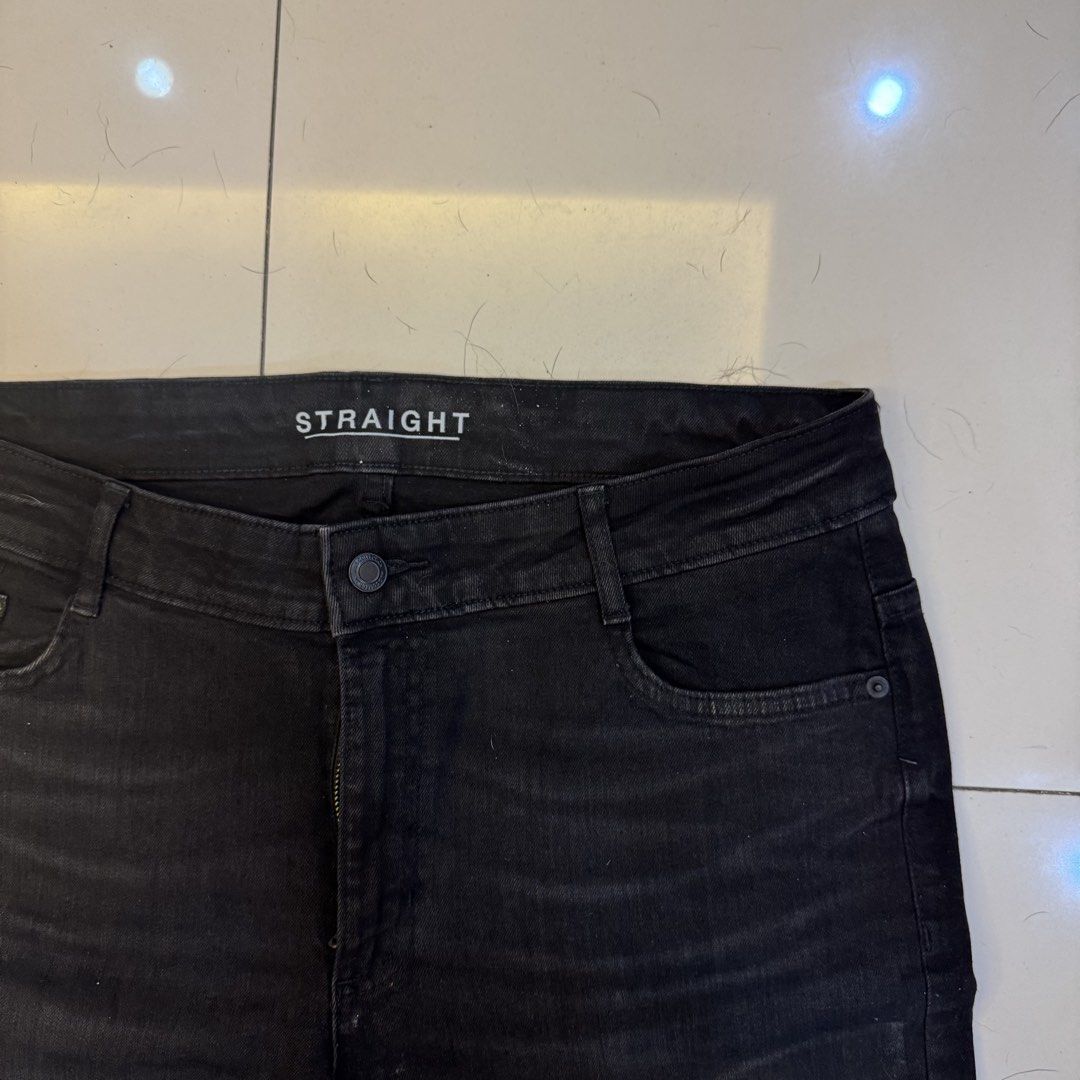 Marks & Spencer Straight Cut Black Denim Jeans (Category: Jeans) located in Manila. Submitted by juddscloset (Listing ID 1460255209, Image 1). Description: Width 45 cm Length 97 cm Rise 32 cm Leg Hole 19 cm Preloved, from my own closet..