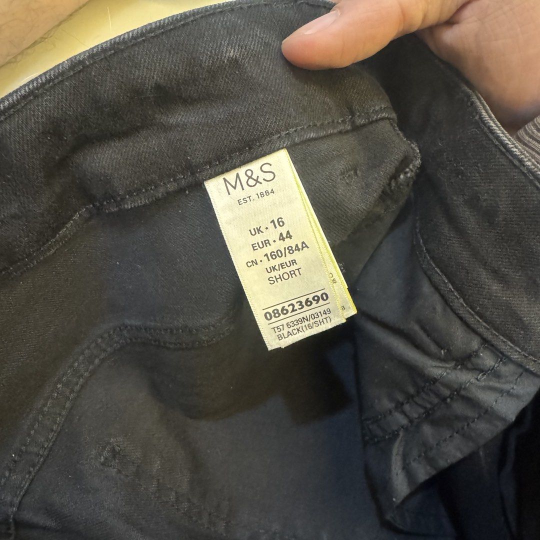 Marks & Spencer Straight Cut Black Denim Jeans (Category: Jeans) located in Manila. Submitted by juddscloset (Listing ID 1460255209, Image 3). Description: Width 45 cm Length 97 cm Rise 32 cm Leg Hole 19 cm Preloved, from my own closet..