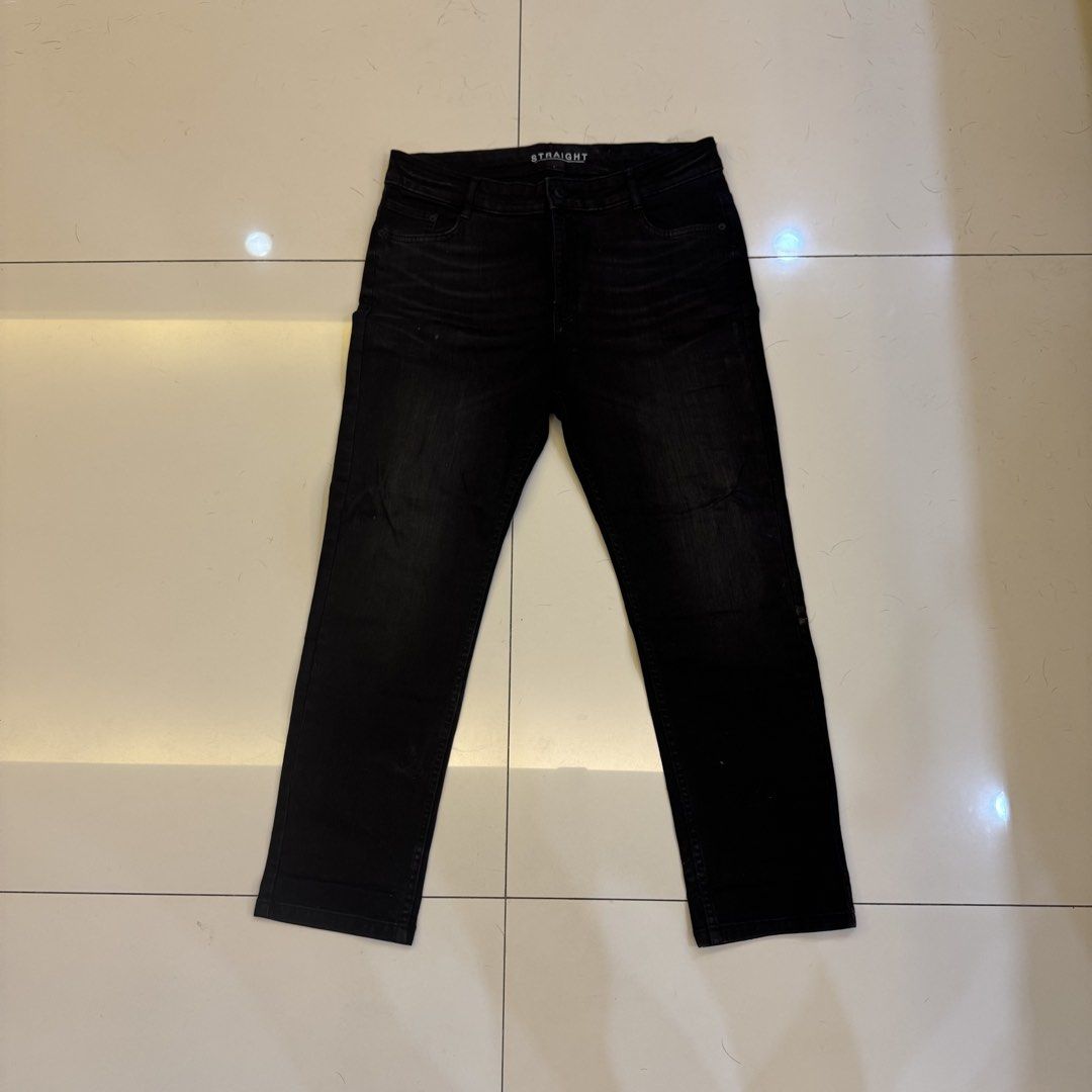 Marks & Spencer Straight Cut Black Denim Jeans (Category: Jeans) located in Manila. Submitted by juddscloset (Listing ID 1460255209, Image 2). Description: Width 45 cm Length 97 cm Rise 32 cm Leg Hole 19 cm Preloved, from my own closet..