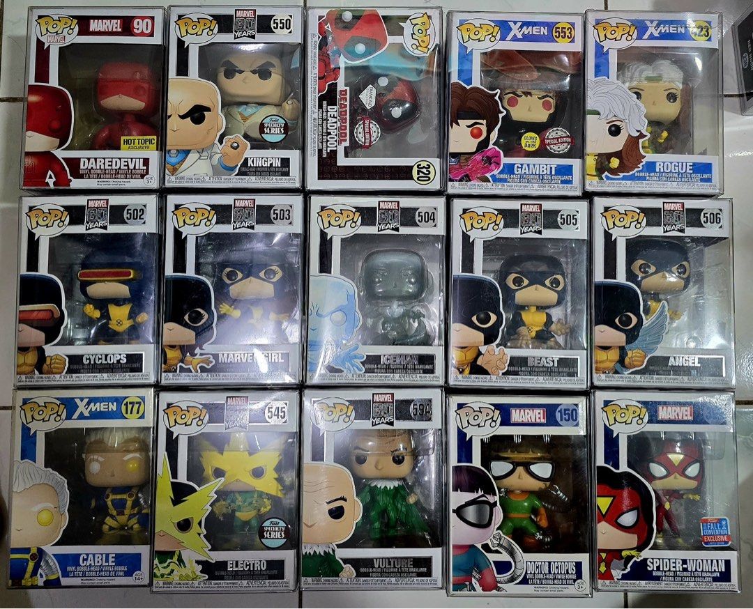 Marvel, DC, Star Wars, NBA Funko Pop! Figures Collection (Category: Figurines & Statues) located in Makati City. Submitted by joaquin824 (Listing ID 1460135339, Image 1). Description: All brand new never opened. Shipping fee shouldered by buyer - Take all for ₱19,000.00 (negotiable) - Can do solo (pm for prices) - Ideal for any Funko Pop! collector. - Assorted Funko Pop! figures for sale. - Featuring popular characters from Marvel (Daredevil, Kin