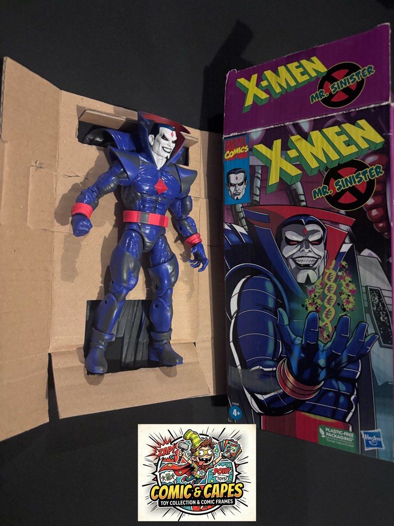 Marvel X-Men Mr. Sinister Action Figure Hasbro (Category: Figurines & Statues) located in Manila. Submitted by mavic01 (Listing ID 1460191648, Image 1). Description: - Hasbro Marvel X-Men Mr. Sinister Action Figure - Features iconic blue and red costume with a cape - Brand new, sealed in original packaging - A must-have for any Marvel or X-Men collector.