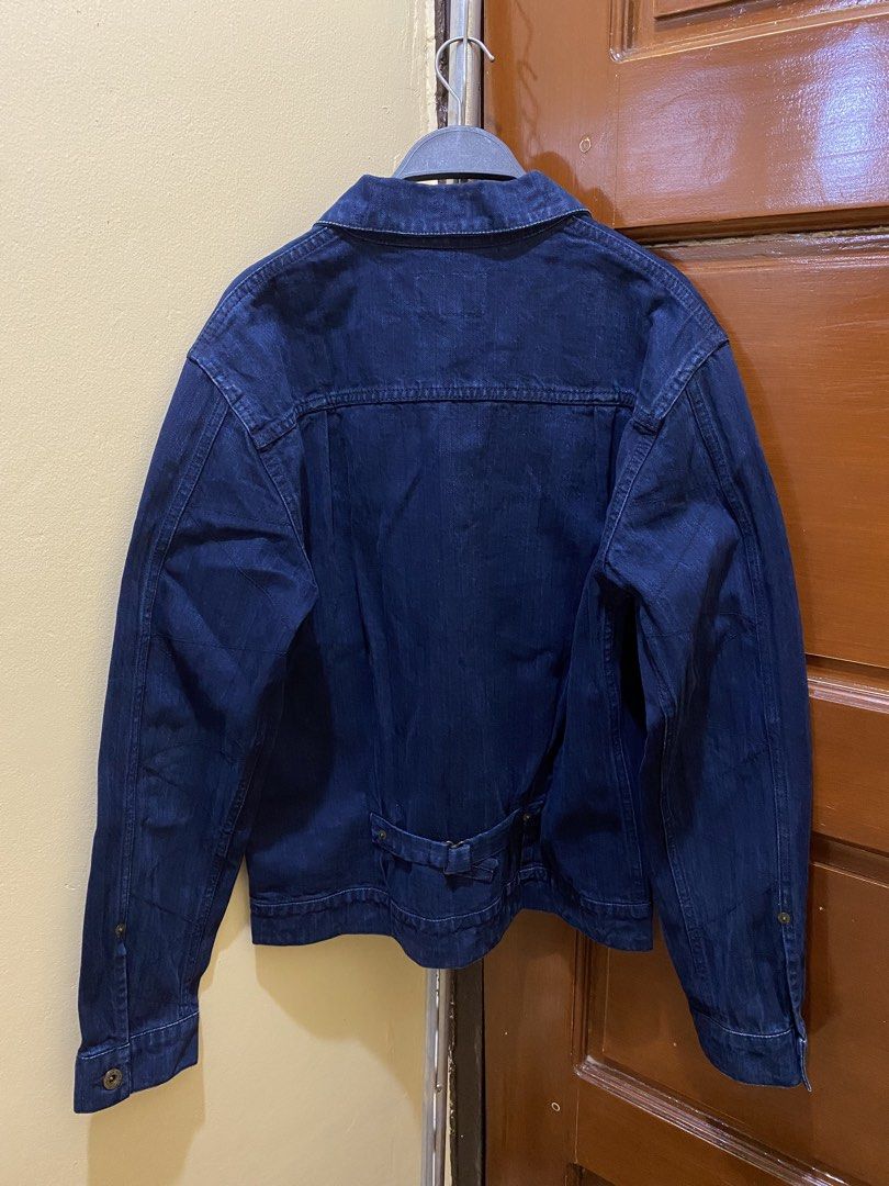 Midwest Supply Denim Jacket - Blue (Category: Coats, Jackets and Outerwear) located in Manila. Submitted by haveago0dthrift (Listing ID 1460143593, Image 3). Description: - Classic blue denim jacket by Midwest Supply - Button-up front closure - Two chest pockets - Adjustable strap detail on the back - Made from durable denim - Ideal for layering and a timeless wardrobe addition - Width 21.5 - Length 25.