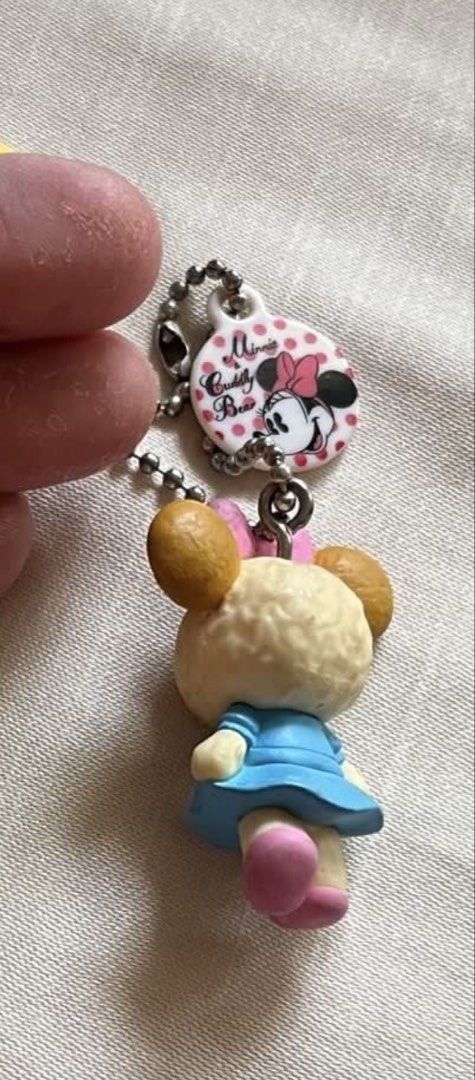 Minnie cuddly bear bag charm #1 (Category: Character Goods) located in Paranaque City. Submitted by bonsaiart (Listing ID 1460125200, Image 3). Description: Pre owned Good condition 95(fixed) +sf via GCASH or paymaya No to meetup No to cop / cod Shipping via j&t only No breaking of set or bundle.