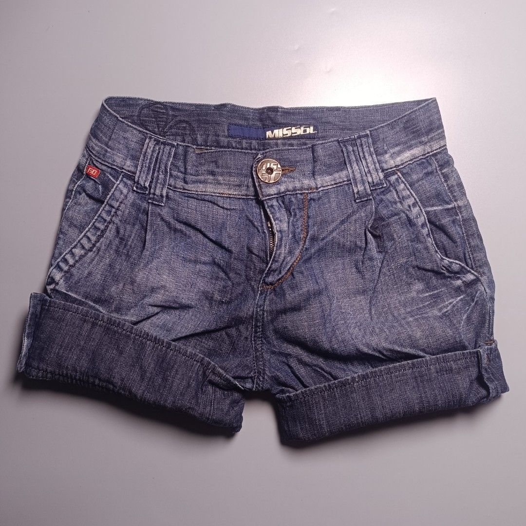 Miss Sixty Washed Denim Shorts (Category: Shorts) located in Las Pinas. Submitted by jmbl.thrds (Listing ID 1460214954, Image 1). Description: Miss Sixty Washed Denim Shorts 28 width 12 length (15 unfolded) 9 leg opening.