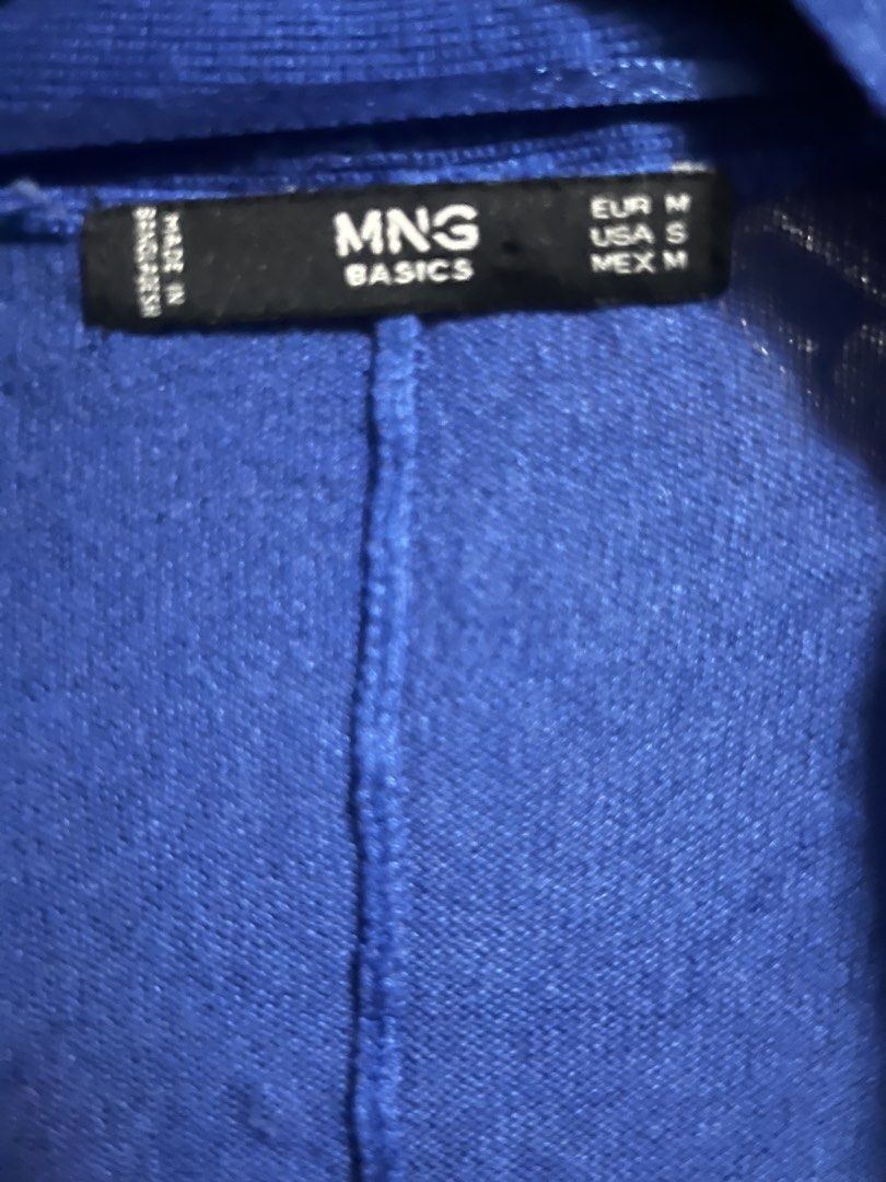 MNG Basics Blue Open Front Cardigan (Category: Coats, Jackets and Outerwear) located in Quezon City. Submitted by shopaholics.31 (Listing ID 1460206494, Image 3). Description: - Blue MNG Basics cardigan - Size: Small - Style: Open front with dolman sleeves - Material: Lightweight knit - Features: Easy to wear and style, great for layering.