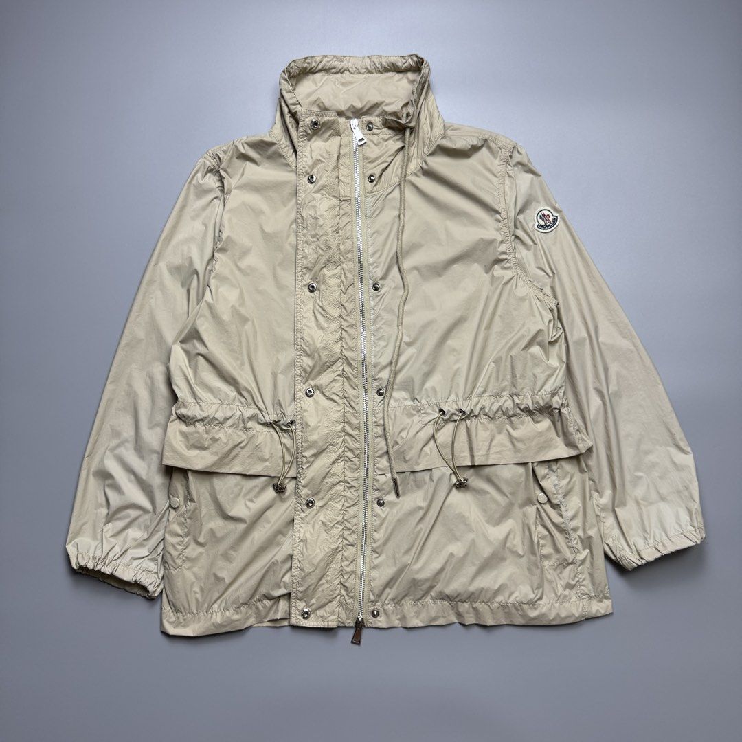 Moncler - Beige Light Weight Waist String Zip up Jacket (Category: Luxury Apparel) located in Quezon City. Submitted by japon_rose (Listing ID 1460173862, Image 2). Description: READ DESCRIPTION FIRST BEFORE YOU START A DEAL Please do self authenticate all photos are been posted Womens/ Moncler - Beige Light Weight Waist String Zip up Jacket Color: Beige Size: 2 on tag (Womens) Length: 26 Width: 21 Shoulder: 16 Sleeves: 22 Hem: 22.5 (MEASURED IT 