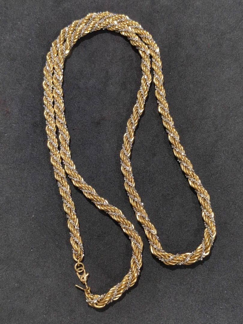 Monet rope chain necklace, thick, two tone (Category: Necklaces) located in Manila. Submitted by maxineamber (Listing ID 1460233662, Image 2). Description: Monet rope chain necklace, thick, two tone.