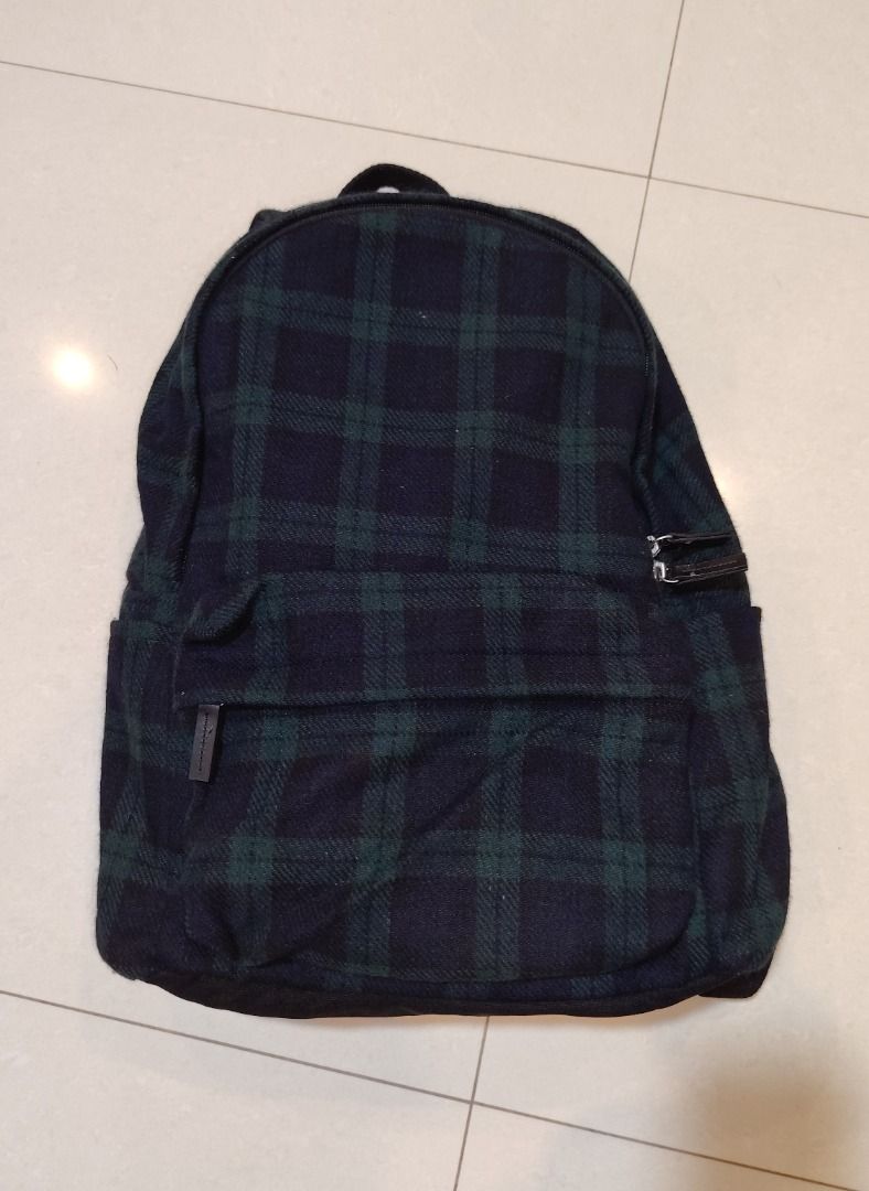 MUJI Black Watch Tartan Checked Backpack (Category: Backpacks) located in Bacolor. Submitted by thriftyperminute (Listing ID 1460283302, Image 3). Description: -This is a pre-loved or thrifted item so please manage your expectations. -Color may slightly differ due to lighting or with the settings of the device used to view the photos -"Mine" now, pay now policy -Payment through gcash -Sure buyers only, please -No cancellation of orders -No return