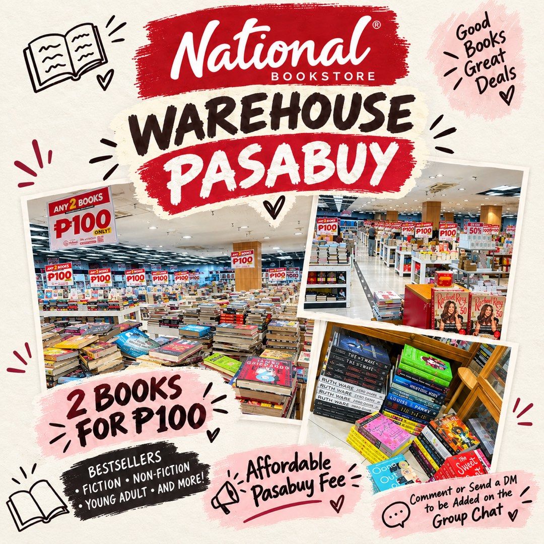 National Book Store Warehouse Pasabuy (Category: Storybooks) located in Santa Maria. Submitted by looksbylou (Listing ID 1460151021, Image 1). Description: 📚NATIONAL BOOK STORE WAREHOUSE PASABUY📚 Interest check for NBS Warehouse Pasabuy this weekend! 2 books for ₱100 plus ₱30 per book pasabuy fee, ₱60 per book set. Pay as you order. Meet ups at Sta Maria, Bulacan. Shipping via Lalamove and J&T. Let me know so i can add you on the GC. 💖.