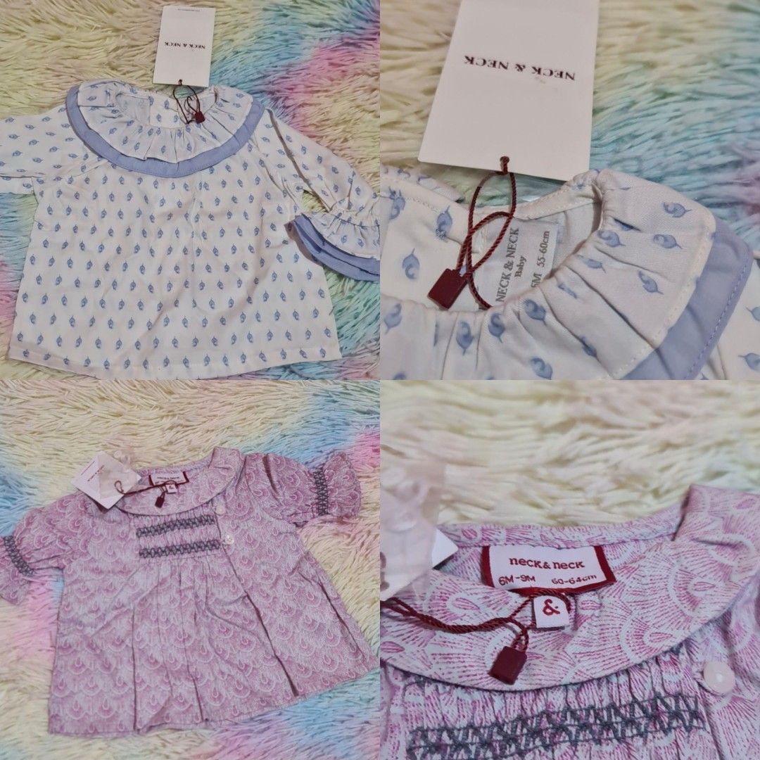Neck & Neck infant tops (Category: Babies & Kids Fashion) located in Las Pinas. Submitted by assortedkidzstuffs (Listing ID 1460220387, Image 1). Description: bnew authentic from Rustans Dept. po mismo so classy this one. high quality fabric suitable for infant's delicate skin bought 2k ++ ang isa P599 each or take both for only P1,000.