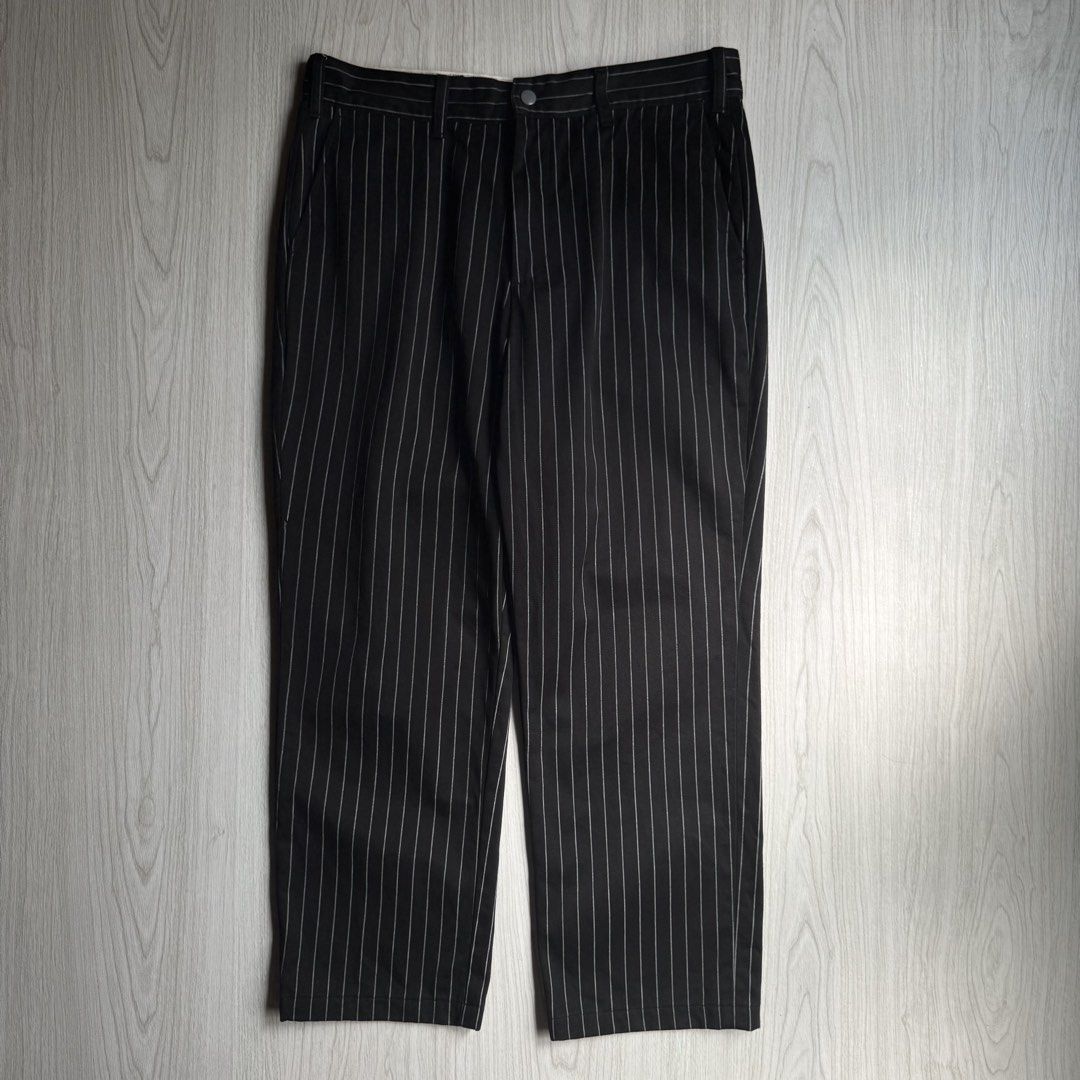 Needlework pinstripe trouser (Category: Trousers) located in Zamboanga. Submitted by rustic.rev (Listing ID 1460139067, Image 1). Description: Needlework pinstripe trouser Like new condition, Made in Japan, no flaws. Tagged: 32” fits 34” Measurements: Waist: 17” Front rise: 12” Thigh: 13” Leg opening: 8.5” Inseam: 26” Outseam: 37.5” ₱2,490 + sf.