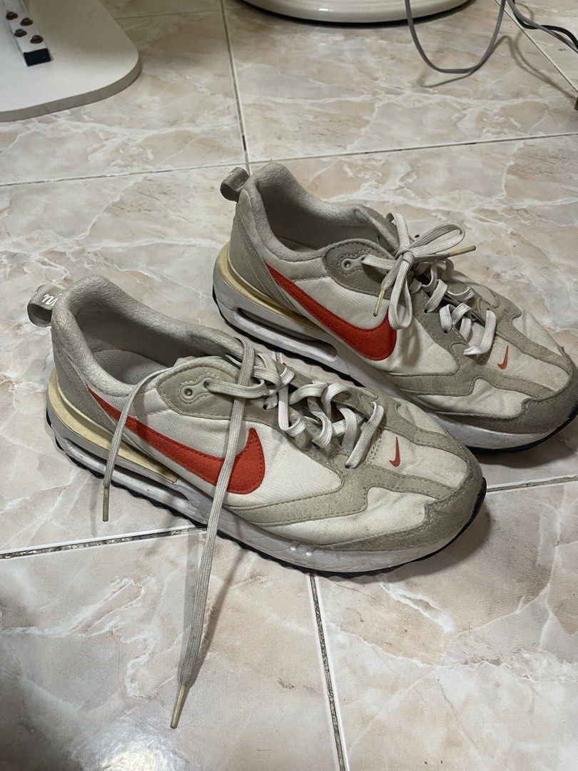 Nike Air Max Dawn (Category: Sneakers) located in Manila. Submitted by talas.pieces (Listing ID 1460197926, Image 1). Description: Nike Air Max Dawn FOR SALE PRICE: ₱1,299 Condition: Pre-loved shoes Size: US 9 Color way: White/Light Bone/Black/ Picante Red SRP/Bought before: ₱5,895 Mode of Payment: BPI/GCASH/Maribank Delivery: J&T or Lalamove.
