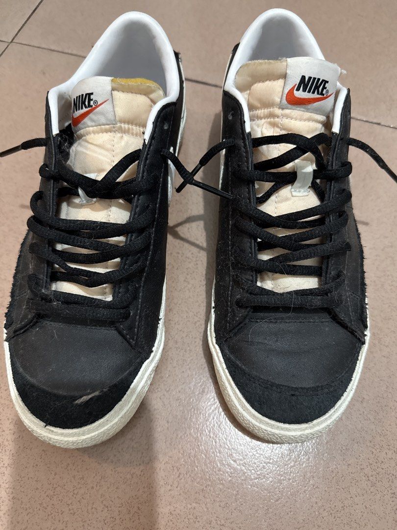 Nike Blazer Low '77 Vintage Black White (Category: Sneakers) located in Makati City. Submitted by malcolmkenji (Listing ID 1460215766, Image 2). Description: - Nike Blazer Low '77 Vintage sneakers - Color: Black suede with white accents - Size: US 6 - Condition: Shows some signs of wear on soles and inside - Laces: Black - Ideal for: Casual wear.