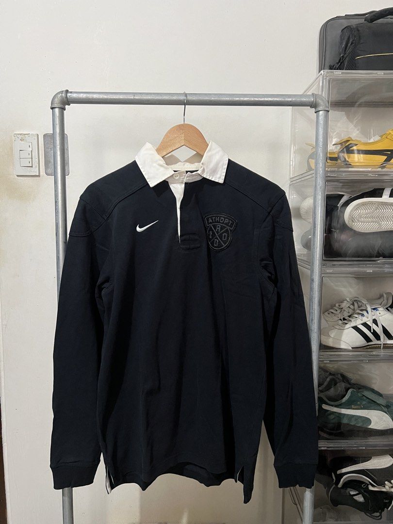 Nike The Athletic Dept. Rugby Polo (Category: Tshirts & Polo Shirts ) located in Angono. Submitted by odd.fitt (Listing ID 1460295411, Image 1). Description: Large 21W 27-29L Black na black Heavy cotton Stains on collar.