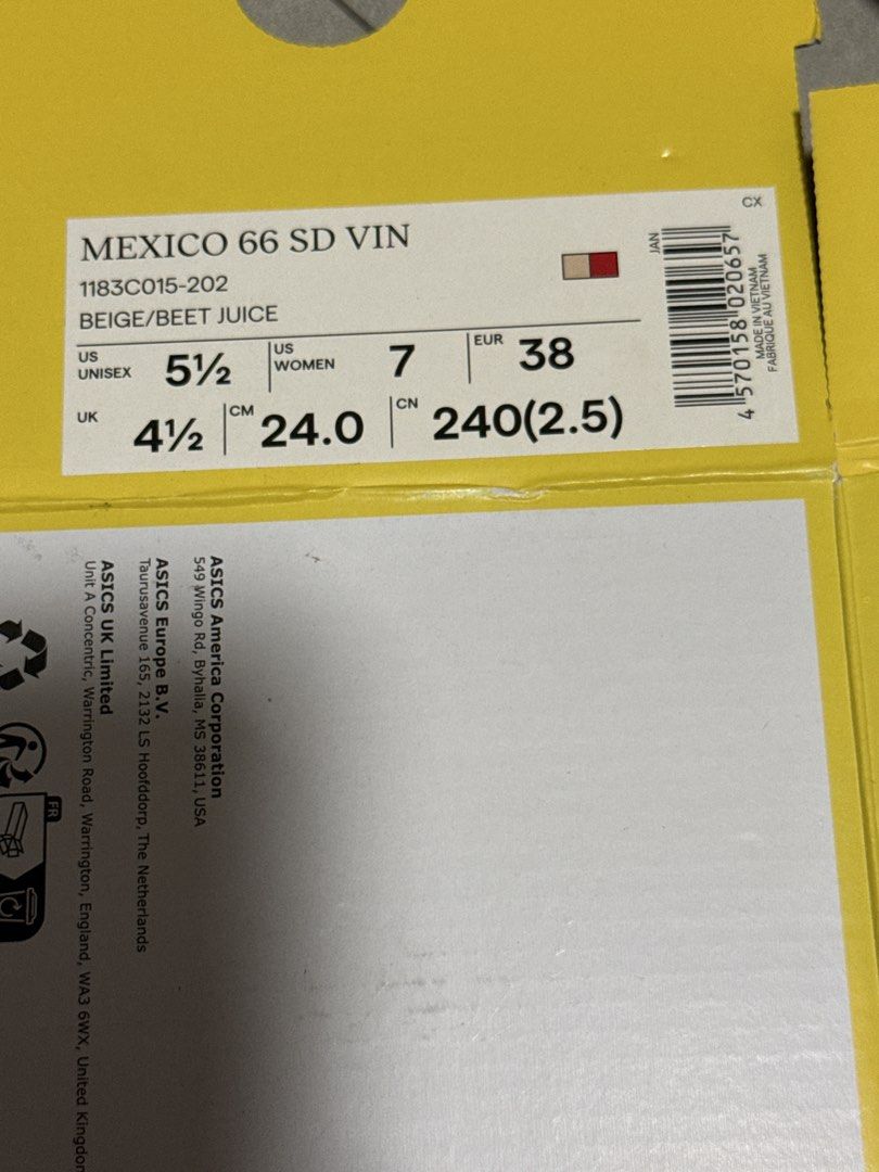 ONITSUKA TIGER MEXICO 66 SD VIN Beige/Beet Juice (Category: Sneakers) located in Cavite. Submitted by nicainics (Listing ID 1460111348, Image 3). Description: Onitsuka tiger mexico 66 sd vin Size us 7 Eur 38 Cm 24 Rfs: wrong size .