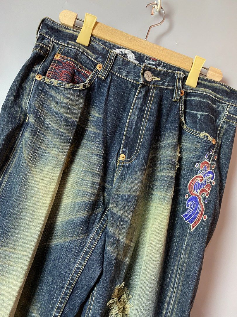 Osaka Big Train Pants (Category: Jeans) located in Quezon City. Submitted by loloyz123 (Listing ID 1460267812, Image 3). Description: Osaka Big Train Pants Condition: Very good Color rate: 9.8/10 Color: Denim Size: Large L: 45 W: 17.5 inches.