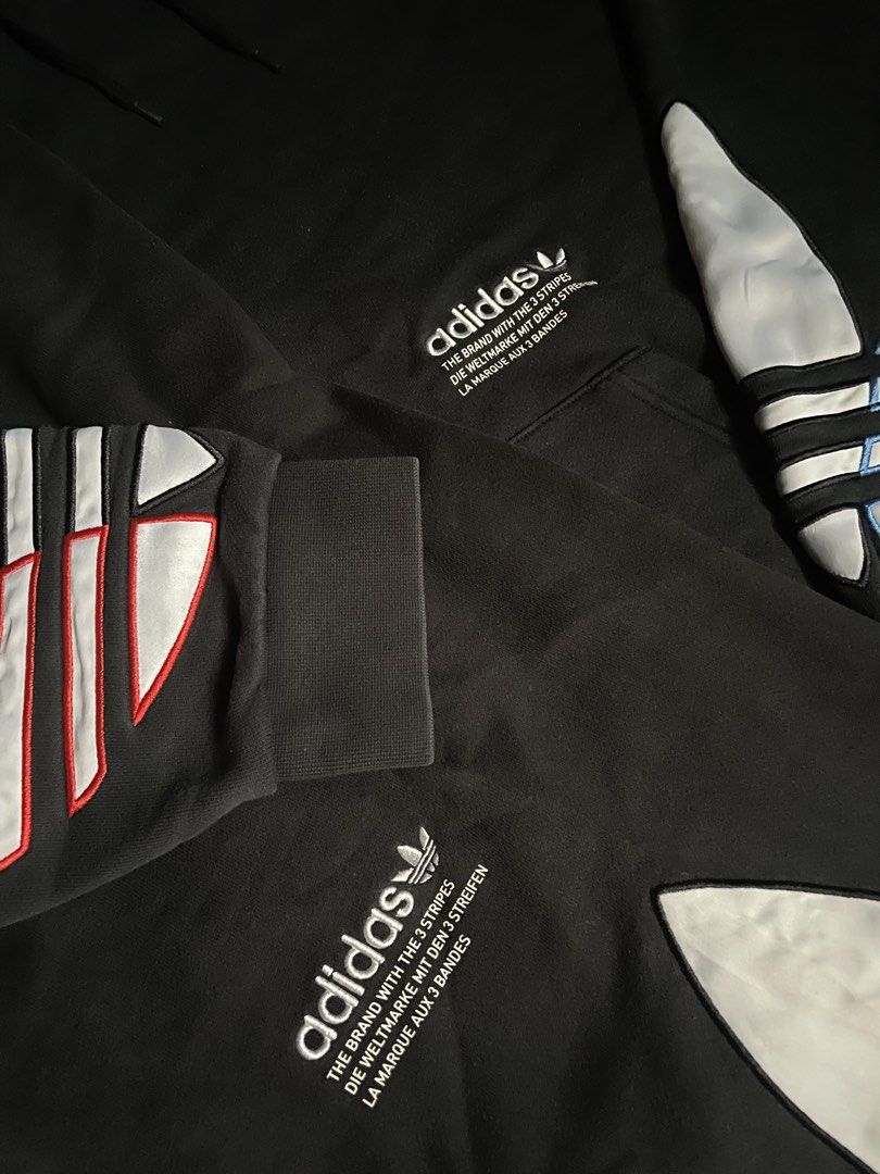 Over all Adidas Tricolor Trefoil (Category: Coats, Jackets and Outerwear) located in Las Pinas. Submitted by rdcthriftedshop (Listing ID 1460124727, Image 3). Description: ❤️ Adidas Tricolor Hoodie Size Large on tag Best Fit XL to XXL Width: 26 Length: 27 Color rate: 9.5/10 Embroidered: 10000000/10 Condition: Excellent Condition No Issue ❤️Adidas Tricolor Sweatpants Size XL on tag Waistline: 34 up to 46 with lace Length: 40 Color rate: 9.5/10 Emb
