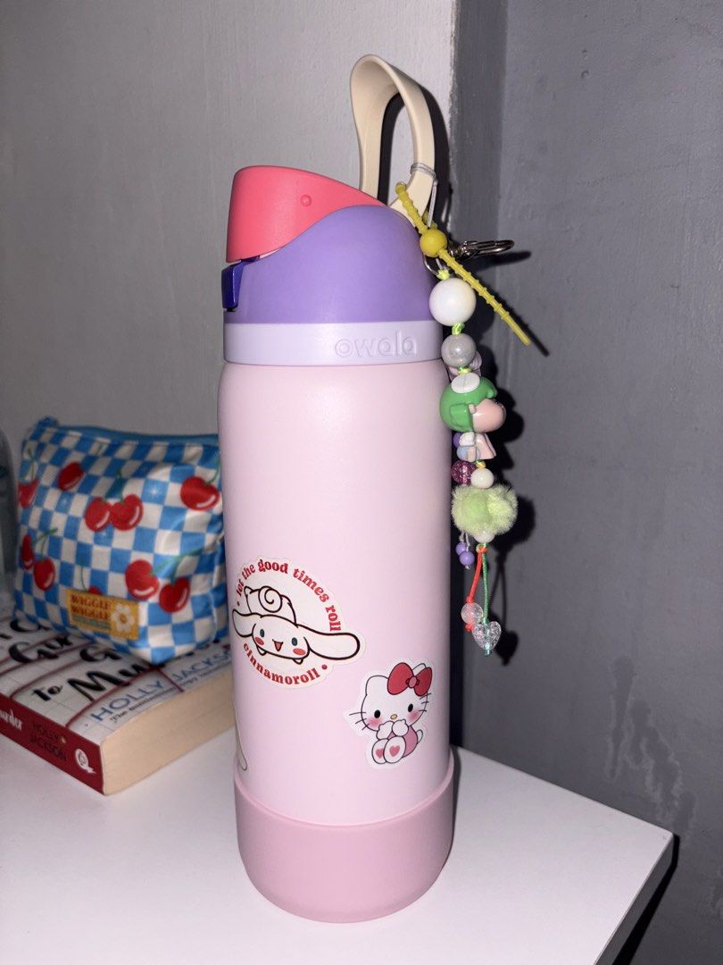 Owala Purple Blossom Bunny 32oz (Category: Water Bottles & Tumblers) located in Cavite. Submitted by madeleineguillermo (Listing ID 1460135053, Image 1). Description: - Cute pink and purple Owala water bottle - Easy to carry with a top handle - Ideal for staying hydrated and showing off your love for cute characters pwede ko po i-remove yung stickers if prefer na clean lang yung tumbler .
