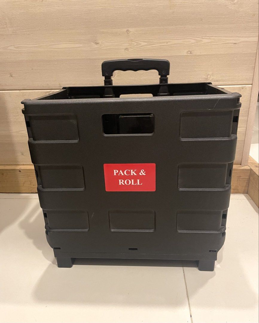 Pack & Roll Folding Cart with Wheels (Category: Home Improvement Tools & Accessories) located in Mandaue City. Submitted by piacatrina08 (Listing ID 1460197465, Image 1). Description: FOR CEBU BUYERS ONLY - Used only a few times because this is an extra cart - Sturdy black folding cart with wheels - Ideal for groceries or moving items - Extendable handle for easy pulling - Folds flat for convenient storage .