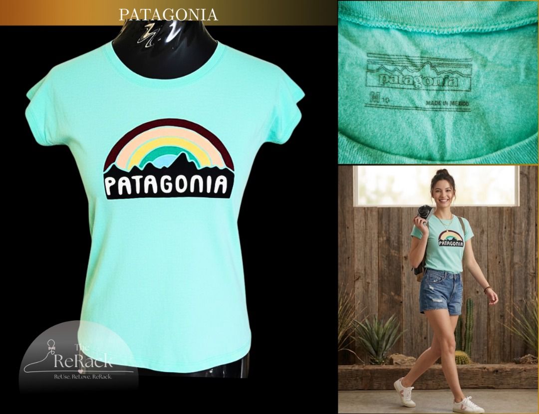 PATAGONIA RAINBOW MOUNTAIN TEE (Category: Shirts) located in Calamba. Submitted by rackme (Listing ID 1460231876, Image 1). Description: 👕 PATAGONIA RAINBOW MOUNTAIN TEE 🔥 NOW ₱225 ONLY!! ᴏʟᴅ ᴘʀɪᴄᴇ: ₱275 📏 Size S – M / M10 (Women's Medium).