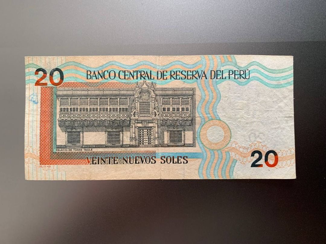 Peru 20 Nuevos Soles Banknote (Category: Currency) located in Indang. Submitted by vykolektor (Listing ID 1460218461, Image 2). Description: Peru 20 nuevos soles 2009 Condition in photos.