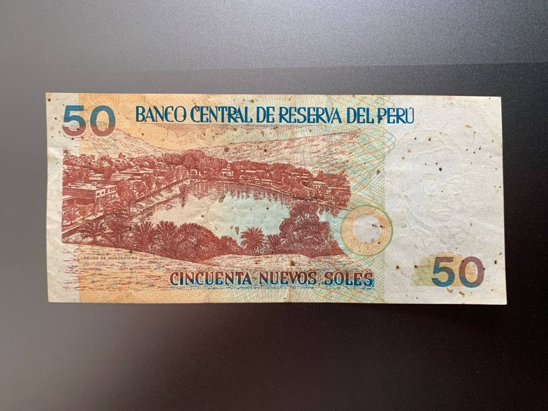 Peru 50 Nuevos Soles Banknote 2006 (Category: Currency) located in Indang. Submitted by vykolektor (Listing ID 1460218675, Image 2). Description: Peru 50 nuevos soles Condition in photos.