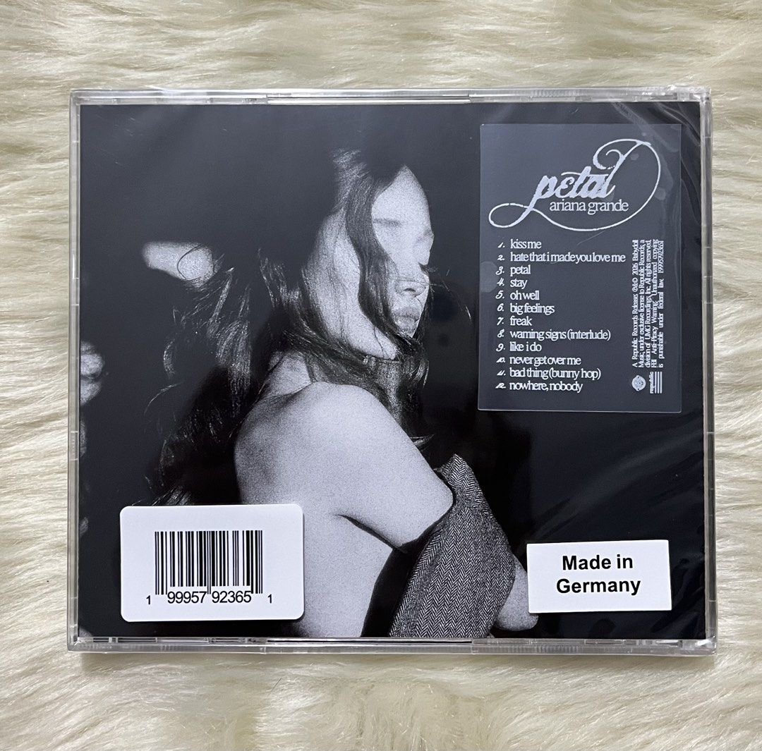 petal - ariana grande CD (Category: CDs & DVDs) located in Dasmarinas. Submitted by ohsnaprecords (Listing ID 1459245434, Image 2). Description: Mode of Payment: Gcash/Paypal Mode of Delivery: JNT/GGX Shoulder po ng buyer ang shipping fee. Interested? Dm me.