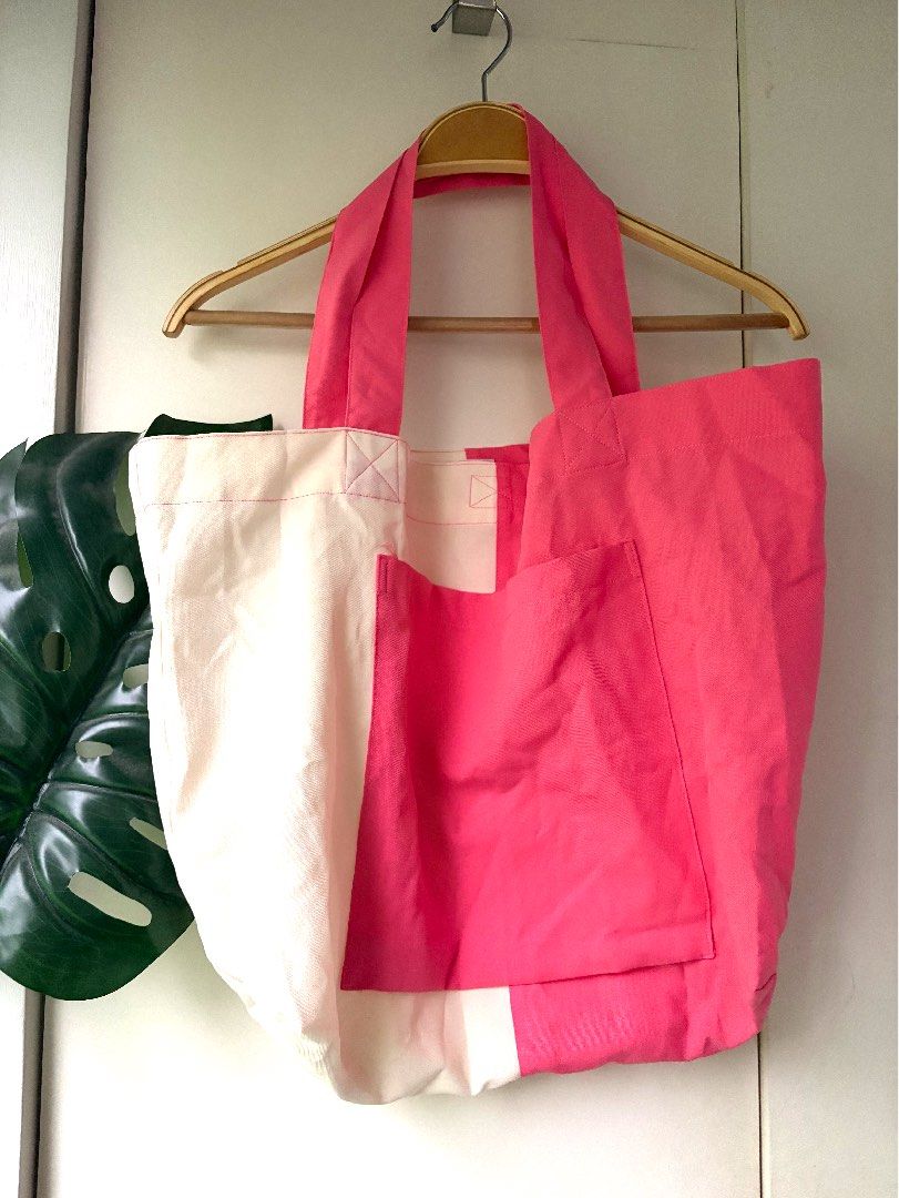 Pink tote bag with pocket (Category: Tote Bags) located in Manila. Submitted by coolandchic (Listing ID 1460231164, Image 1). Description: .