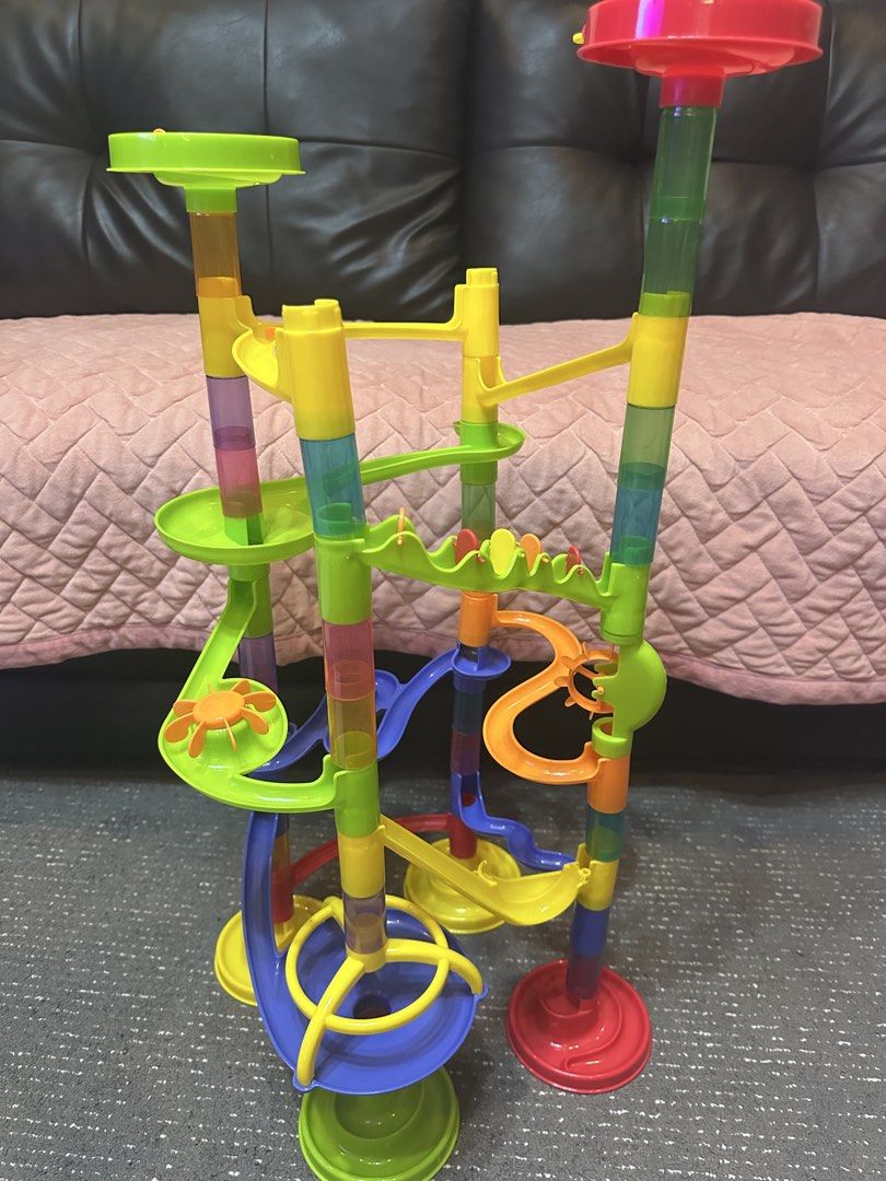 Playgo Marble Run Construction Set (original model # 9316) (Category: Educational & Learning Toys) located in Manila. Submitted by mommybing (Listing ID 1460233343, Image 1). Description: - Fun marble run toy for kids - Includes colorful pieces to build different tracks - Comes with tubes, funnels, and spinners - Instructions for building included - Promotes hours of entertainment and problem-solving skills Marbles and box not included 1 part mis