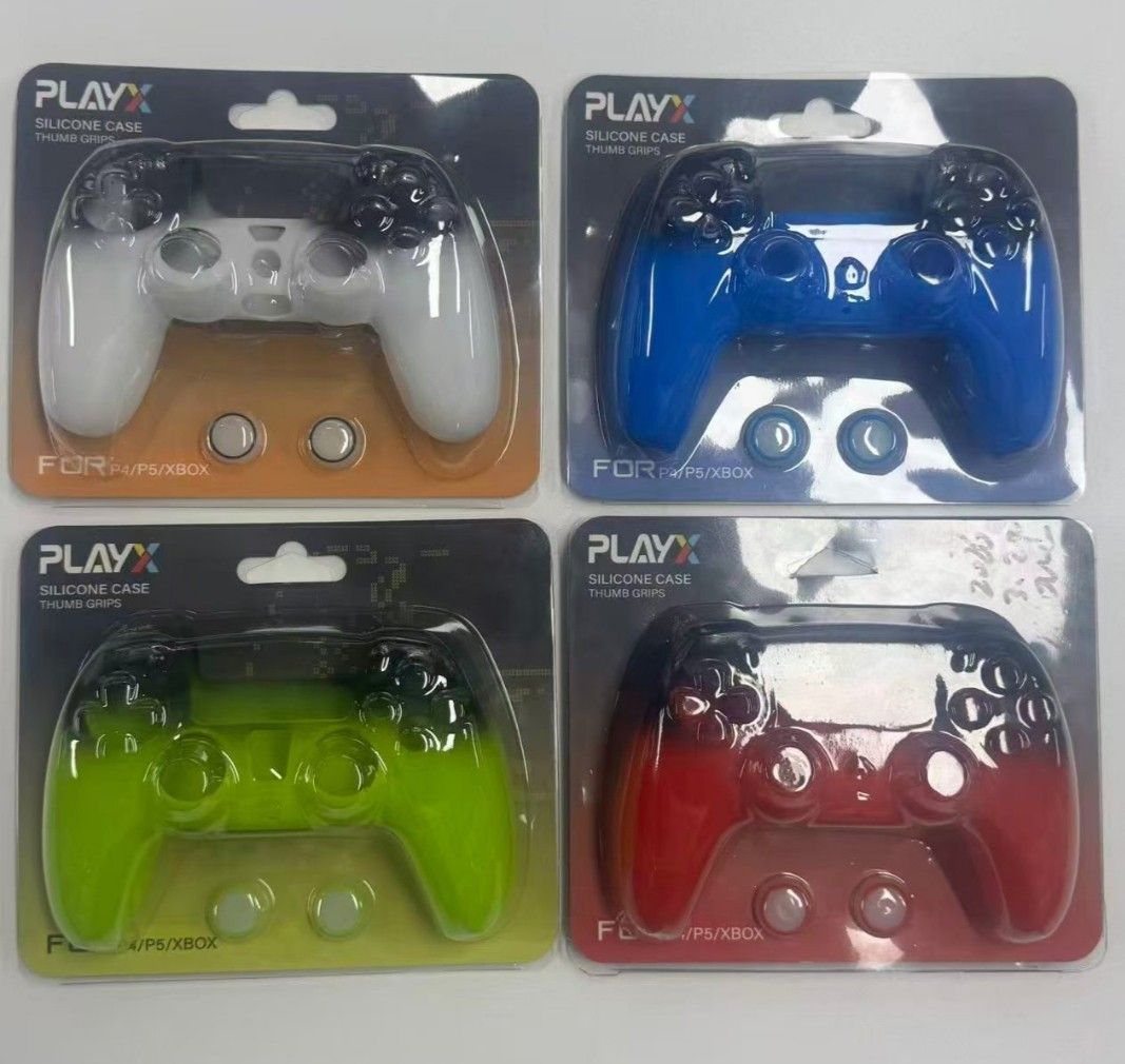 PLAYX Silicone Controller Skin Case for PS5/Xbox （分類：手掣）位於 Hong Kong。 由 easytech0 提交（商品編號 1460145432，圖片 3）。簡介： Selling a PLAYX silicone controller skin. Comes with thumb grips. Available in red gradient, white, blue, and green. Protects your controller from scratches and dust. Easy to put on. Great for gaming.。