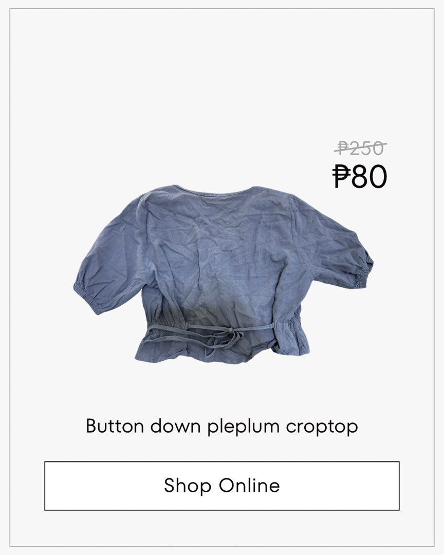 Pleplum croptop blouse (Category: Blouses) located in Manila. Submitted by ella_shop777 (Listing ID 1460210400, Image 2). Description: .