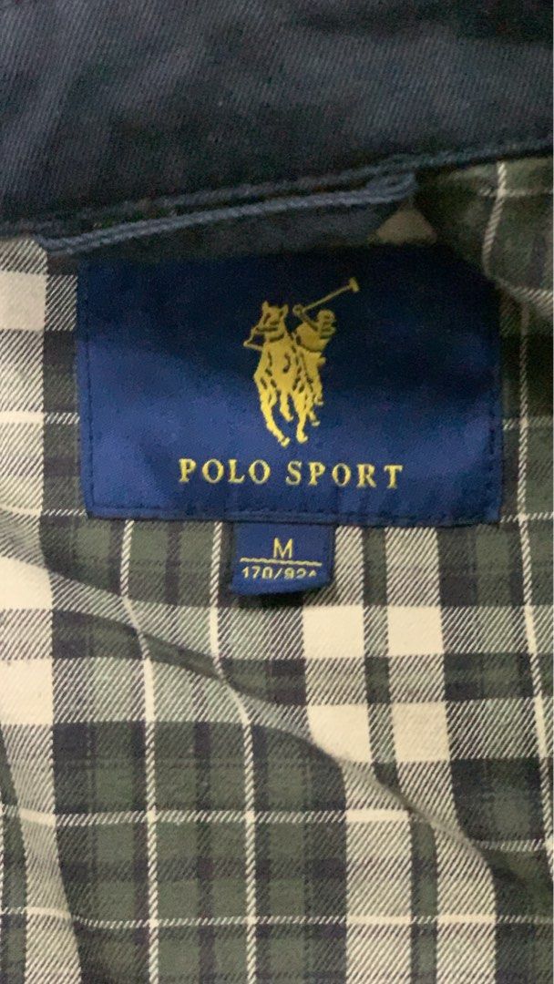 Polo Sport Jacket Navy Blue Plaid Lined Size M (Category: Coats, Jackets and Outerwear) located in Manila. Submitted by titomongdaga (Listing ID 1460272773, Image 2). Description: - Navy blue Polo Sport jacket - Size M - Iconic Polo Sport logo embroidered on chest - Classic plaid lining - Zipper closure - Two front pockets - Ideal for casual wear.