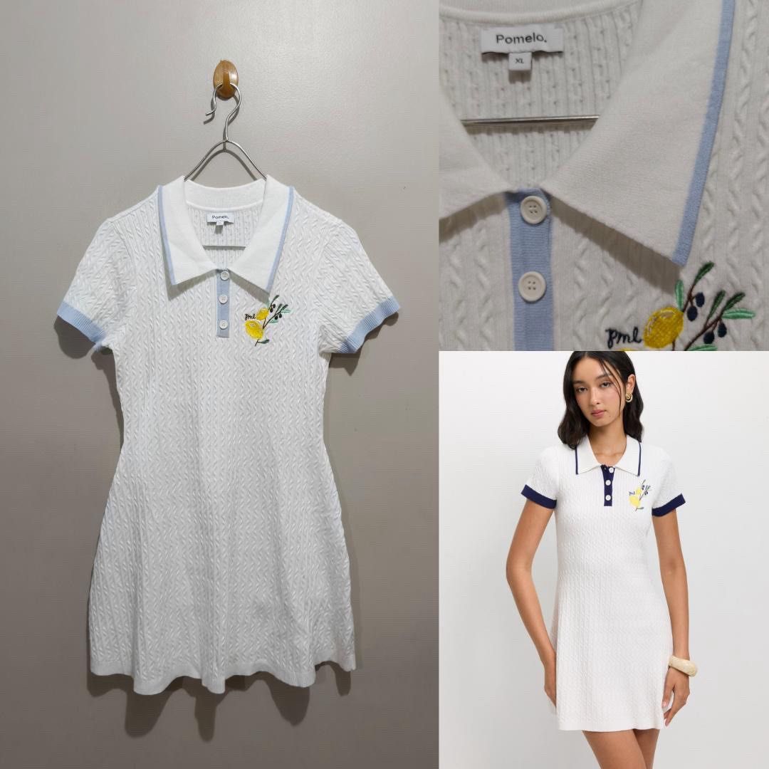 POMELO EMBROIDERED RIB COLLAR DRESS (Category: Dresses) located in Quezon City. Submitted by fashionblvdph02 (Listing ID 1460155728, Image 1). Description: XL on tag waist 32-40”; length 35” stretchable HIGH quality ALMOST New.