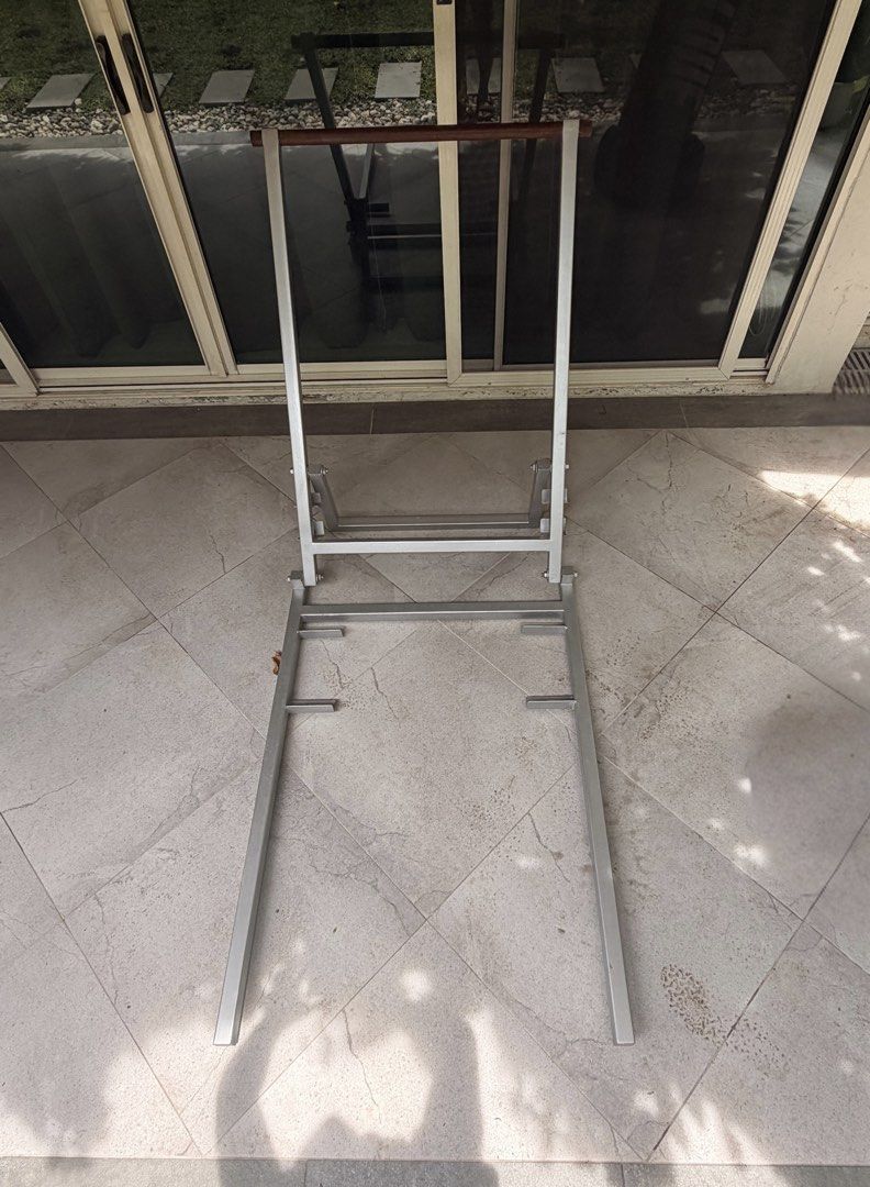 Portable Ballet Barre (Category: Toning & Stretching Accessories) located in Muntinlupa City. Submitted by antonastorga (Listing ID 1460194793, Image 2). Description: Portable Ballet Barre Solid steel frame Rounded wood handle Excellent condition .