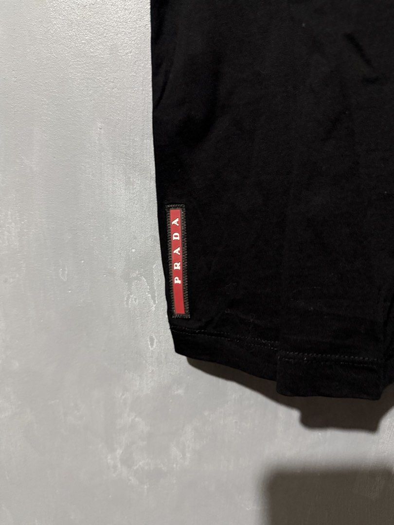 Prada red tab shirt (Category: Shirts) located in Dagupan City. Submitted by lwkythrft (Listing ID 1460157274, Image 3). Description: Prada red tab shirt Size medium Legit 💯 Good as new 2,000 only .