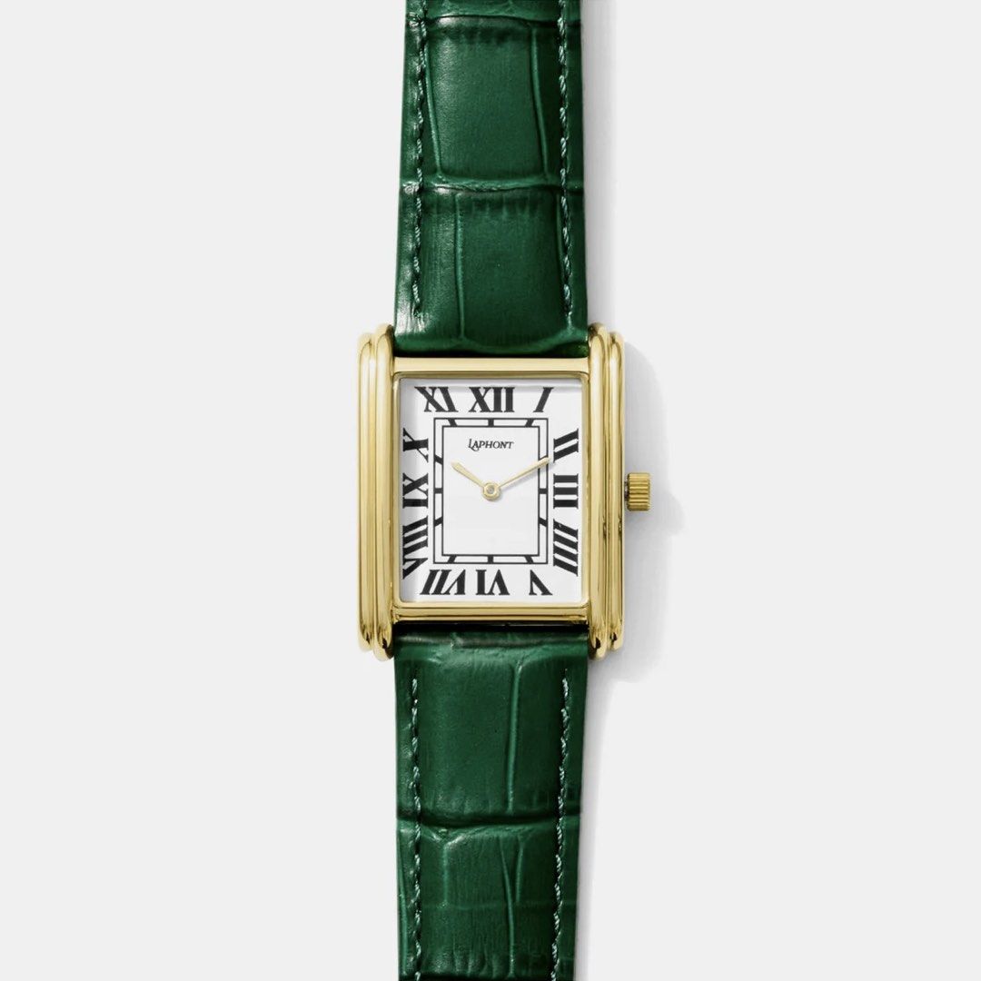Pre-order / Laphont – Bloc Large Gold Watch (Category: Women's Watches) located in San Antonio. Submitted by melodramaforever (Listing ID 1460270514, Image 3). Description: PRE-ORDER! Laphont – Bloc Large Gold Watch This pre-order requires full payment. ETA to PH: 3-4 weeks upon ordering Strap Color: Black, Brown, Green Details: - Brutalism inspired stepped 14 Karat Gold Plated Stainless Steel Case - Genuine Cowhide Band - Classic Roman Numeral D