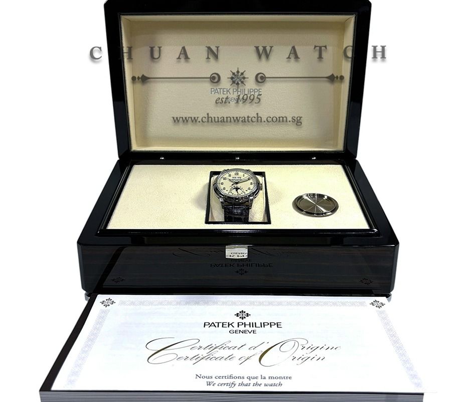 Pre-Owned Patek Philippe Perpetual Calendar MoonPhase White Gold 40mm 5320G-001 Cream - Discontinued (Category: Watches) located in Singapore. Submitted by chuanwatch (Listing ID 1460168585, Image 2). Description: Patek Philippe Perpetual Calendar MoonPhase White Gold 40mm 5320G-001 Cream - Discontinued REF : 5320G-001 *AVAILABLE Asking Price of SGD$72,850 (Negotiable, 2% Off via Cash / Bank Wire / PayNow) Condition : Pre-Owned in Near-MINT Condi