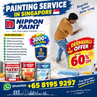 Professional Painting Service In Singapore 🇸🇬 HDB/BTO/CONDO/LANDED house Painting/ 2/3/4/5 Room Flat Painting, Commerical Area Painting, Epoxy Painting/ Grouting/ Wallpaper Remove- Installation/ Disposal Service/ Plastering Service  收藏品 3