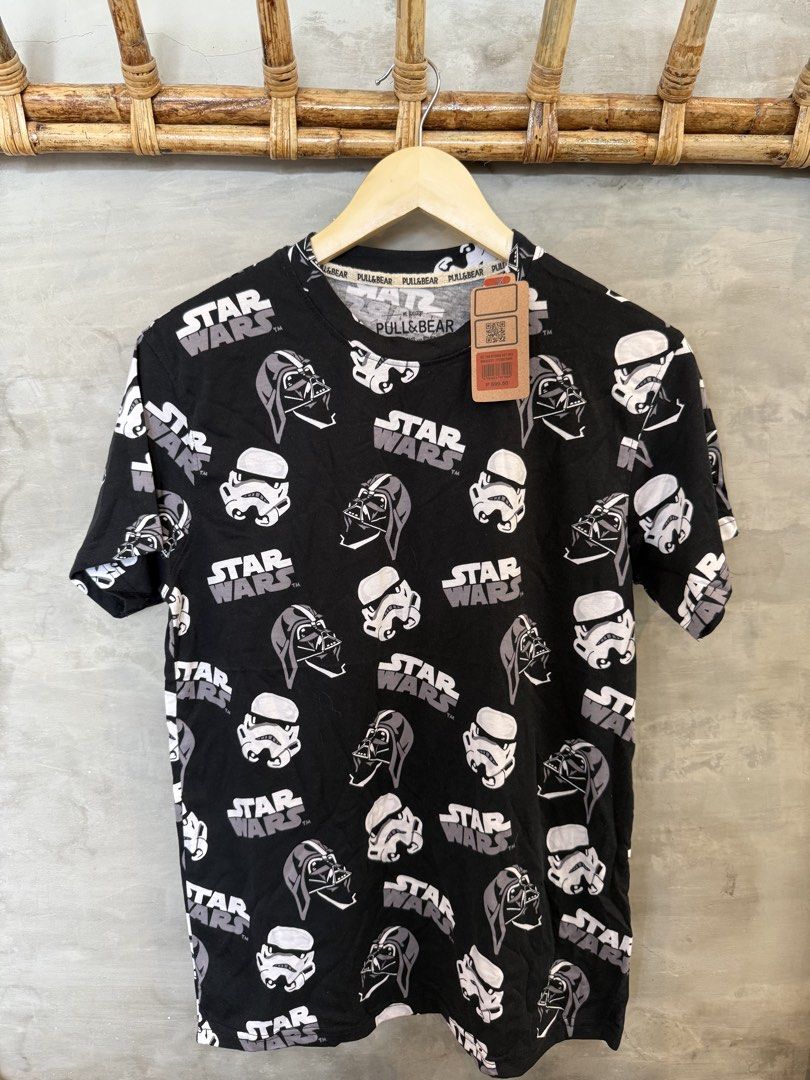 Pull & Bear Star Wars Graphic T-Shirt (Category: Tshirts & Polo Shirts ) located in Manila. Submitted by laravidal (Listing ID 1460197611, Image 1). Description: Black t-shirt with a cool all-over Star Wars, Pokemon and Skull design. From Pull & Bear..