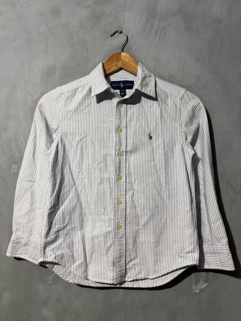 Ralph lauren pinstripe longsleeves (Category: Formal Shirts) located in Dagupan City. Submitted by lwkythrft (Listing ID 1460156207, Image 1). Description: Ralph lauren for kids Size small Excellent condition Legit 💯 800 only.