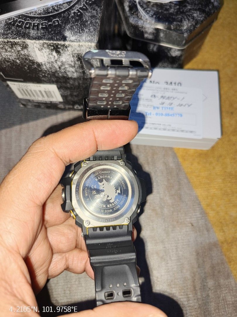 Rangeman (Category: Watches) located in Kuala Lumpur. Submitted by jazzstyler4001 (Listing ID 1460226864, Image 3). Description: 🔥 G-SHOCK RANGEMAN GW-9400Y-1DR 🔥 Untuk dilepaskan kepada peminat G-Shock Rangeman / Collector. ⌚ Model: Casio G-Shock Rangeman GW-9400Y-1DR 💛 Colour: Black / Yellow 💪 Tough & rugged — sesuai untuk outdoor & daily wear ☀️ Tough Solar 📡 Multi Band 6 🧭 Digital Compass 🌡️ Thermometer ⛰️ Altimeter 🌦️ Barometer 💧 20