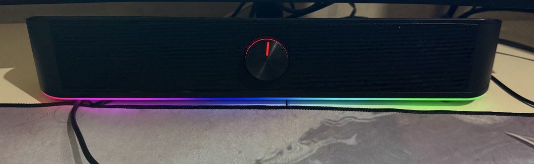 Redragon GS560 speaker sound bar (Category: Soundbars, Speakers & Amplifiers) located in Calamba. Submitted by dk.collectiblesph (Listing ID 1460105526, Image 2). Description: Redragon GS560 speaker sound bar in good condition wala lang box pero napaka ganda ng bass at tunog Used like new no box very good condition pa Selling for 1,000 php Shipping via j&t express if malayo.