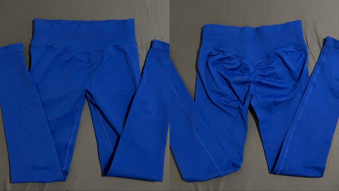 Royal Blue Seamless Workout Leggings (Category: Activewear) located in Cauayan City . Submitted by kyniii (Listing ID 1460164582, Image 1). Description: - Can fit up to Small - High-waisted royal blue leggings - Seamless design for ultimate comfort - Ruched butt detail to enhance your shape - Stretchy fabric, ideal for workouts or lounging - Versatile for gym sessions or casual wear.