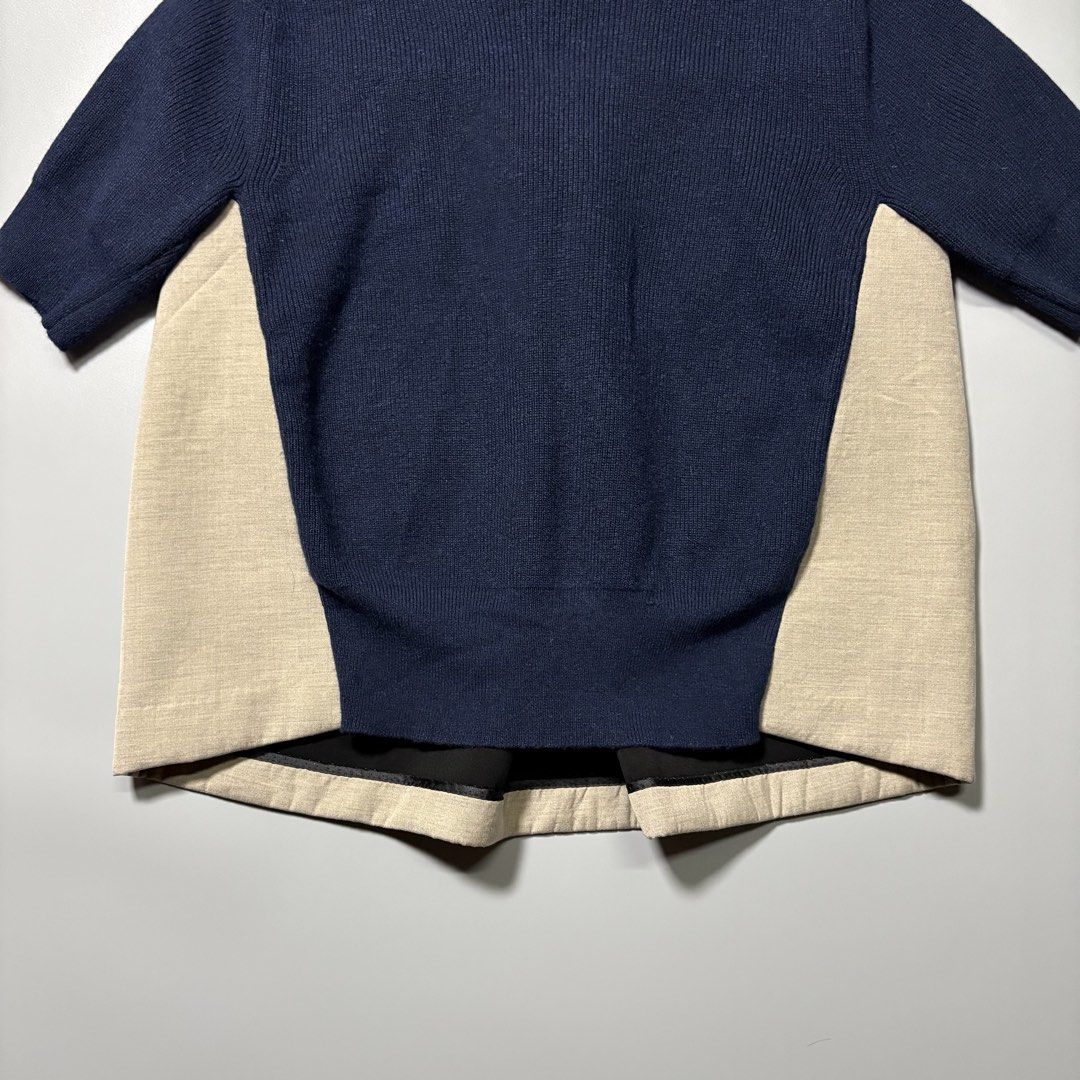 Sacai Navy & Beige Suiting Mix Blouses Knitted (Category: Luxury Apparel) located in Tayabas. Submitted by tayabaskartell (Listing ID 1460192716, Image 3). Description: .
