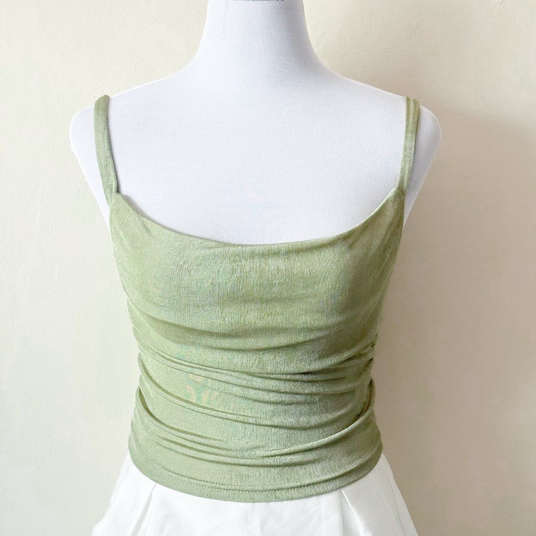 Sage Green Draped Lace Up Back Top (Category: Others Tops) located in Antipolo. Submitted by rosywardrobe (Listing ID 1460194045, Image 2). Description: 🎀 MAKE READING A HABIT 🎀 • No order form, no reservation! • Strictly 1 day reservation • Payment first before order processing • No return, No exchange • Don’t make an offer if you’re not 100% sure • No shipping every weekends — PAYMENT CHANNELS — • GCash • Gotyme • Maya • BDO • BPI • Unionbank