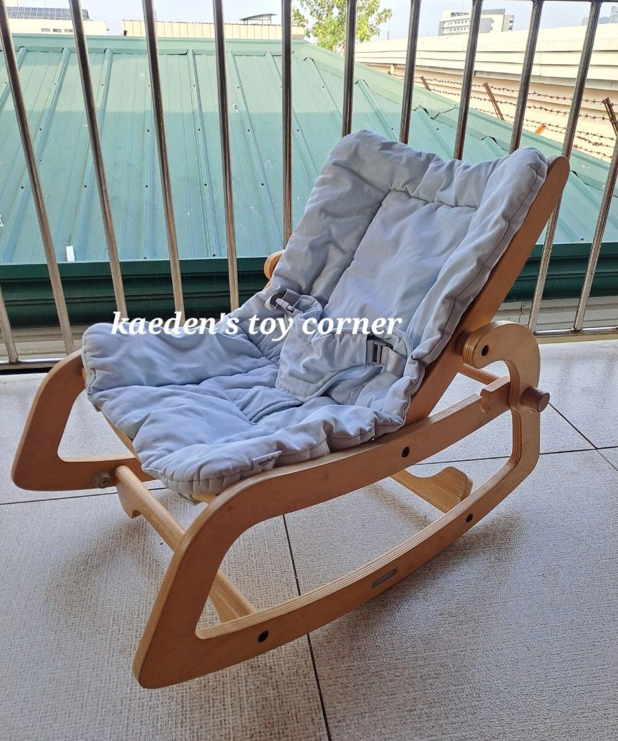Sagepole Organic Wooden Rocker (Category: Infant Playtime) located in Cebu City. Submitted by kaedenscebu (Listing ID 1460161106, Image 2). Description: Sagepole Organic Wooden rocker ▪︎Age suitable : Newborn upto 7yrs old ▪︎Newborn bouncer to toddler chair ▪︎Ergonomic design ▪︎Multi position recline ▪︎Detachable padded cushion ▪︎Adjustable seatbelt ▪︎Made from natural birch wood ▪︎Design for comfort stability ▪︎Rare color ▪︎Srp 11k preloved in g