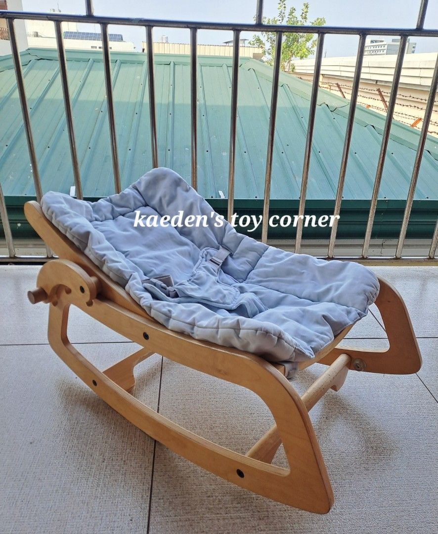 Sagepole Organic Wooden Rocker (Category: Infant Playtime) located in Cebu City. Submitted by kaedenscebu (Listing ID 1460161106, Image 1). Description: Sagepole Organic Wooden rocker ▪︎Age suitable : Newborn upto 7yrs old ▪︎Newborn bouncer to toddler chair ▪︎Ergonomic design ▪︎Multi position recline ▪︎Detachable padded cushion ▪︎Adjustable seatbelt ▪︎Made from natural birch wood ▪︎Design for comfort stability ▪︎Rare color ▪︎Srp 11k preloved in g
