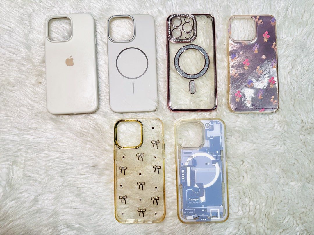 Sale!! iPhone 15 Pro Max Cases (Category: Cases & Sleeves) located in Manolo Fortich. Submitted by missgeexx (Listing ID 1460261353, Image 2). Description: Including authentic Spigen Case 🥰 380 TAKE ALL!! RSF: decluttering! Sf applies :) .