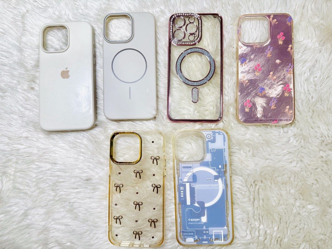 Sale!! iPhone 15 Pro Max Cases (Category: Cases & Sleeves) located in Manolo Fortich. Submitted by missgeexx (Listing ID 1460261353, Image 3). Description: Including authentic Spigen Case 🥰 380 TAKE ALL!! RSF: decluttering! Sf applies :) .